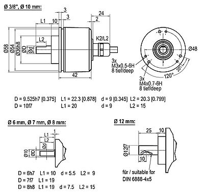 Drehgeber encoder WDGI 58B Kabel cable K2, L2