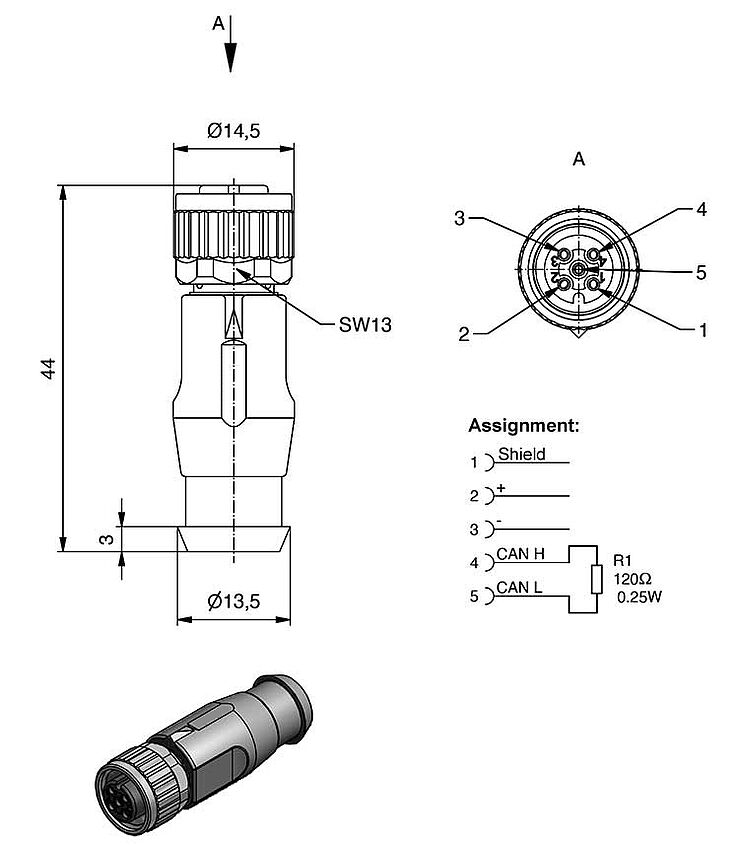 Z CEW12067B encoder female connector Z CEW12067B encoder female connector