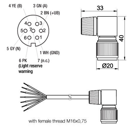 Z KDA740 female connector encoder