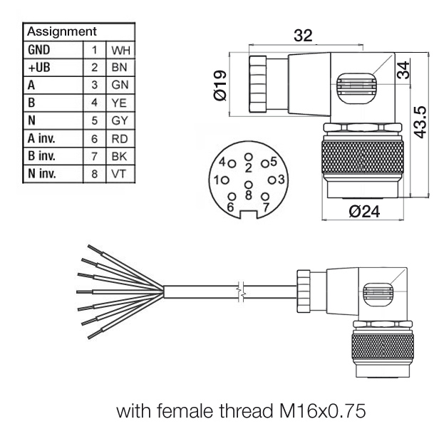 Z KDA867 encoder female connector Z KDA867 encoder female connector