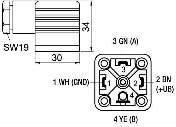 Z KVA465 female connector encoder Z KVA465 female connector encoder
